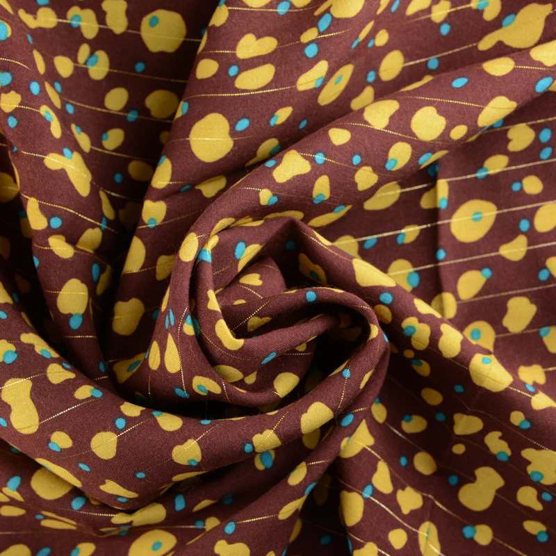 Viscose rayé lurex sauvage fond marron - Image 3