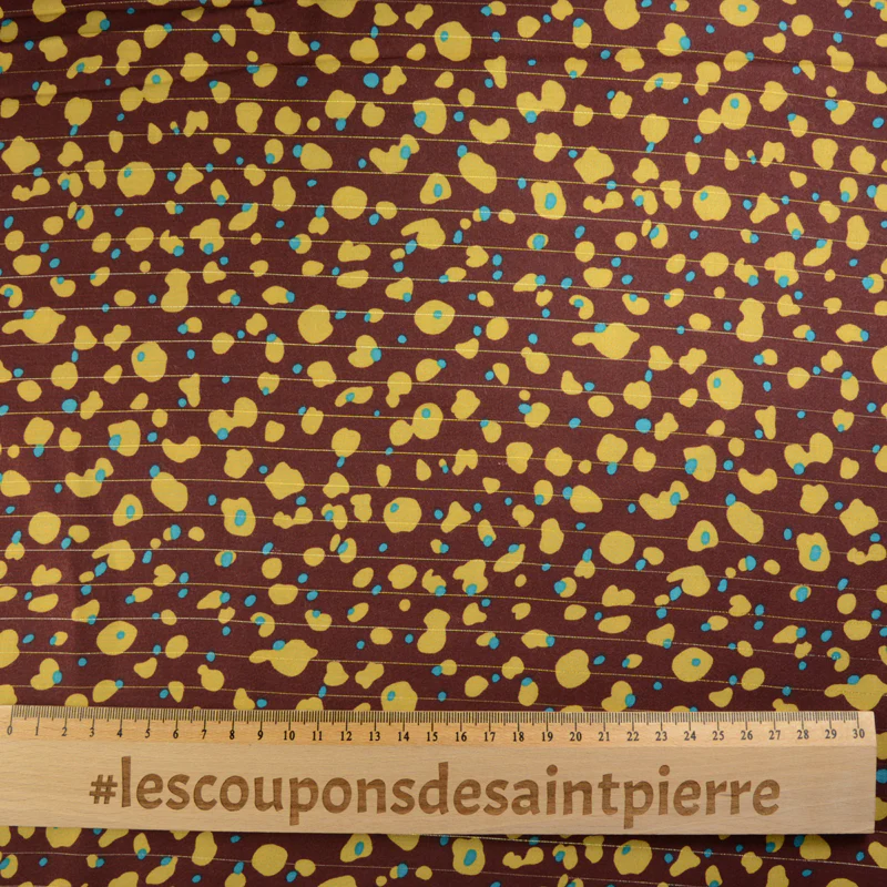 Viscose rayé lurex sauvage fond marron - Image 4
