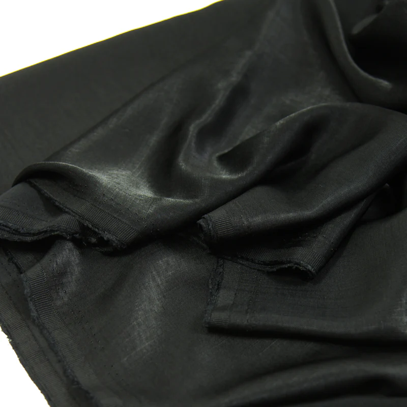 Viscose satinée doupionné noir - Image 3