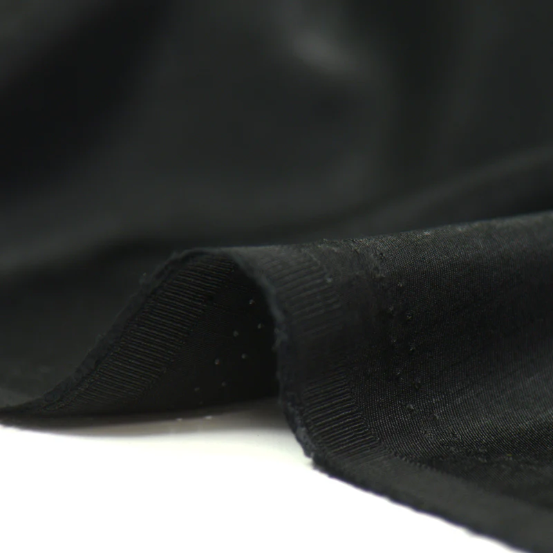 Viscose satinée doupionné noir - Image 4