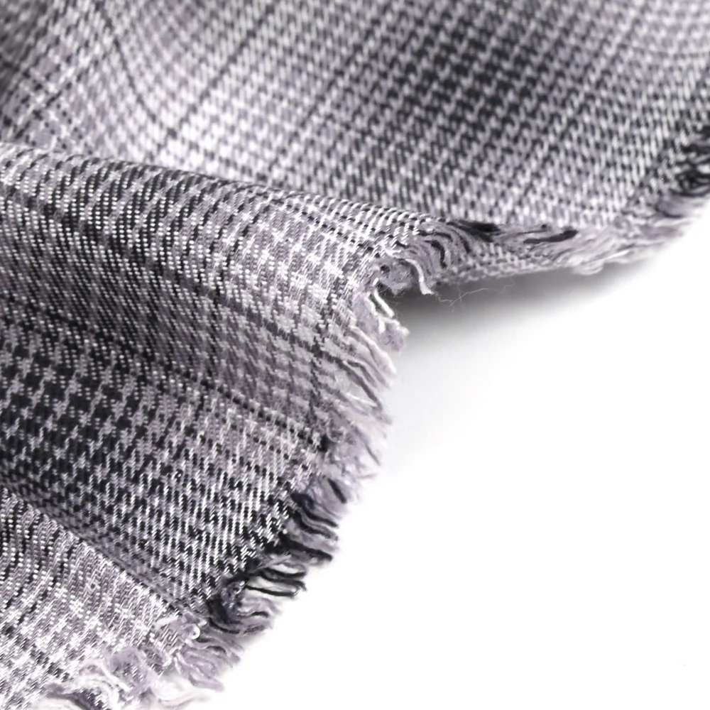 Viscose tissée teinte Laura à carreaux gris - Image 5