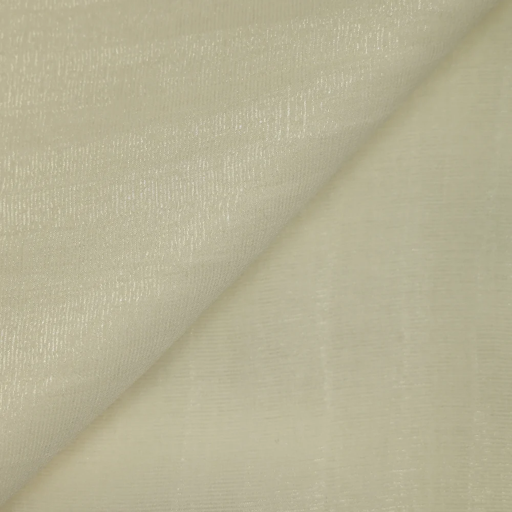 Voile 100% soie rayé irisé écru - Image 3