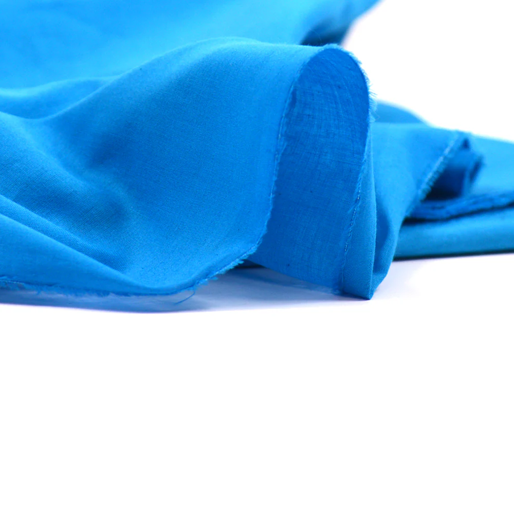 Voile de coton bleu turquoise - Image 4