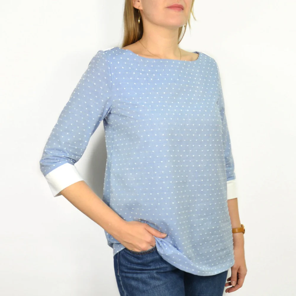Voile de coton Plumetis bleu foncé - Image 3