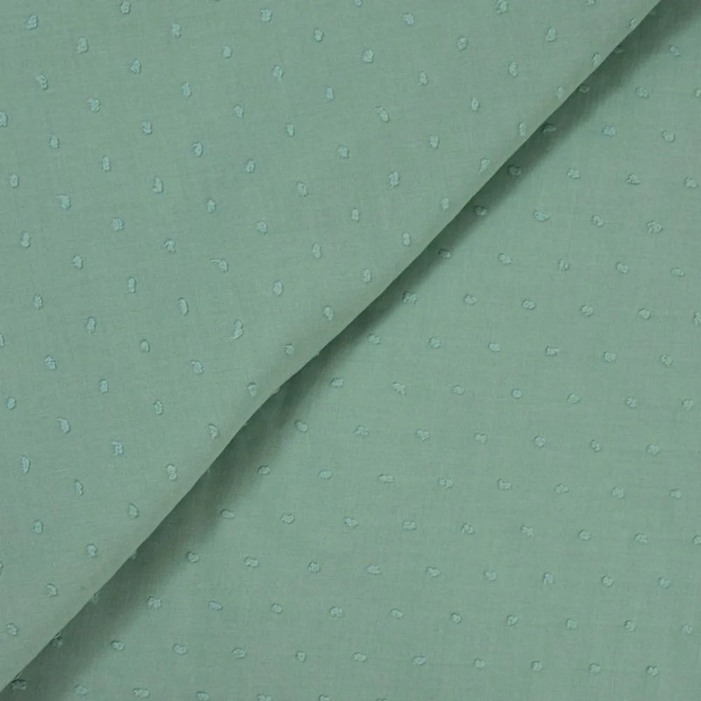 Voile de coton Plumetis celadon