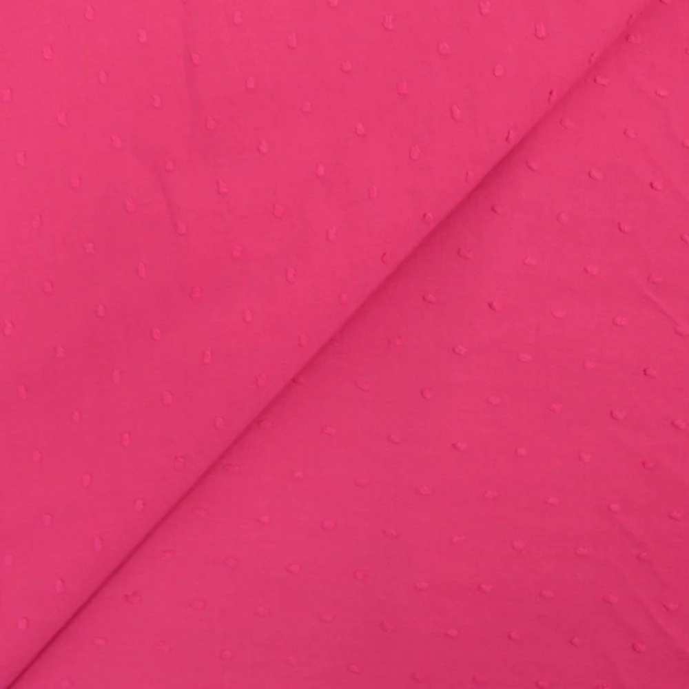 Voile de coton Plumetis fuchsia