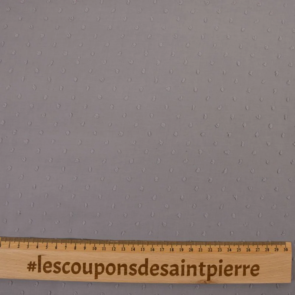 Voile de coton Plumetis gris - Image 3