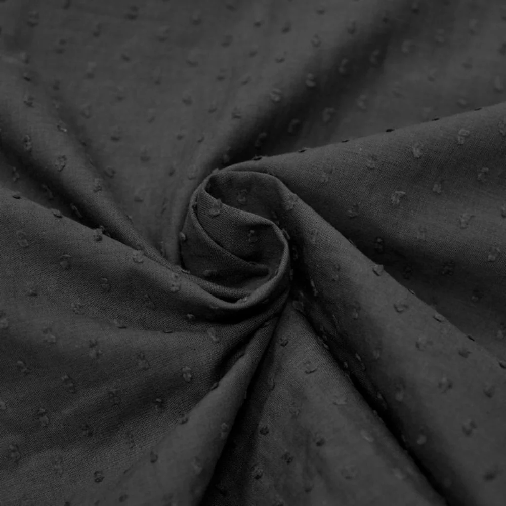 Voile de coton Plumetis noir - Image 3