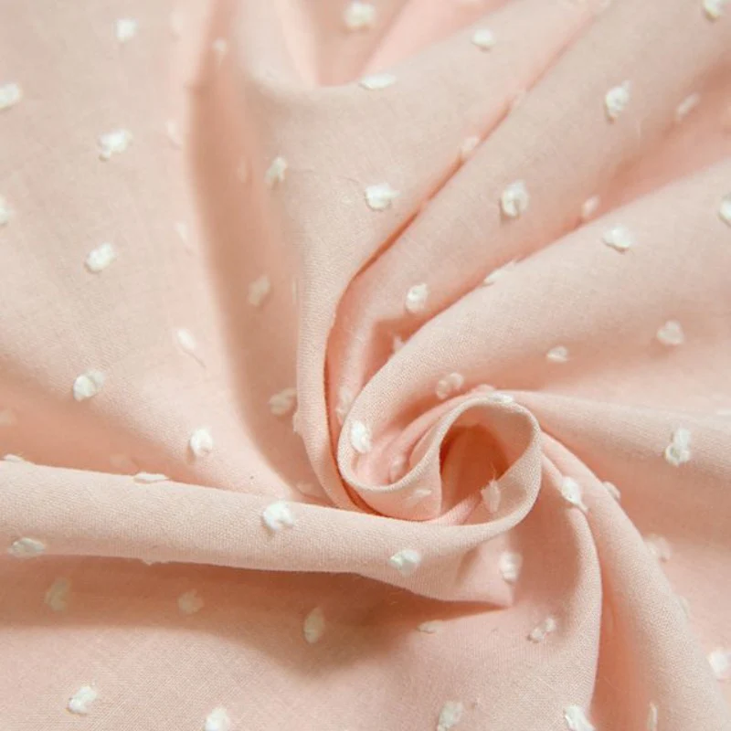 Voile de coton Plumetis rose poudre - Image 2