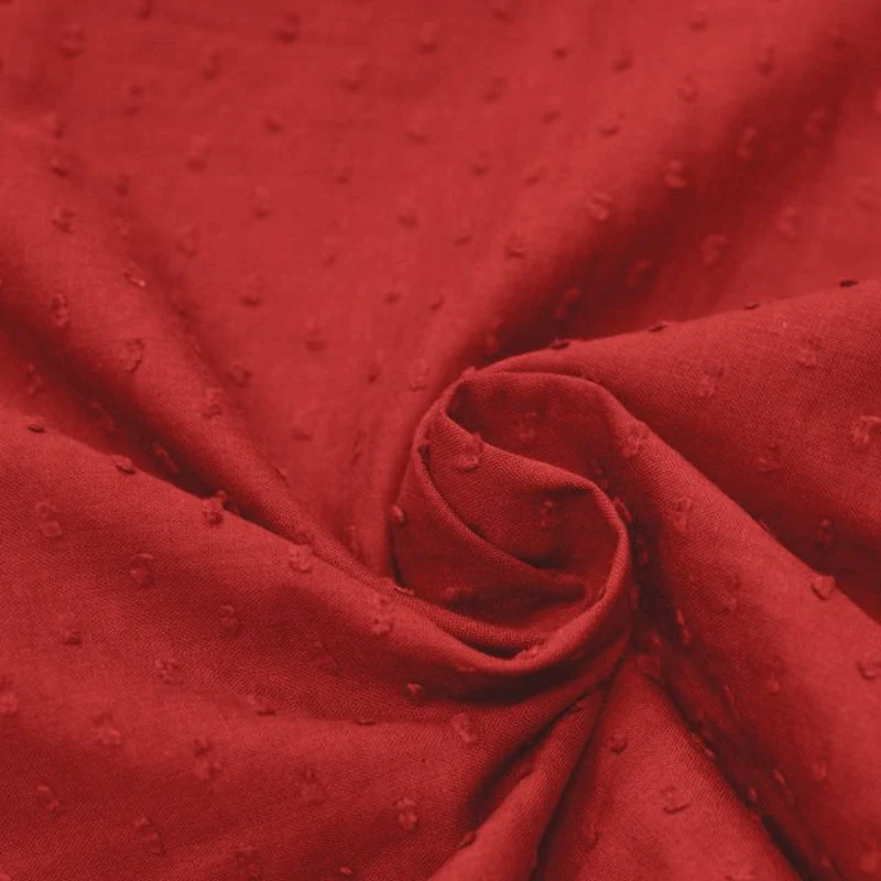 Voile de coton Plumetis rouge - Image 2