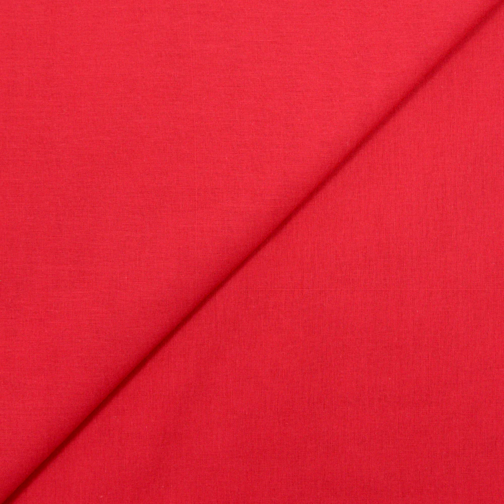 Voile de coton rouge framboise