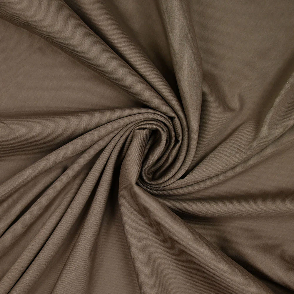 Voile de coton sergé taupe - Image 2