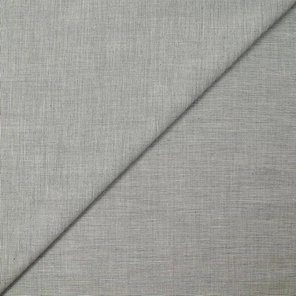 Voile de coton tissé-teint Abbie rayure blanche et bleu marine