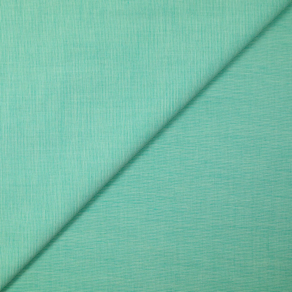 Voile de coton tissé-teint Abbie rayure blanche et menthe