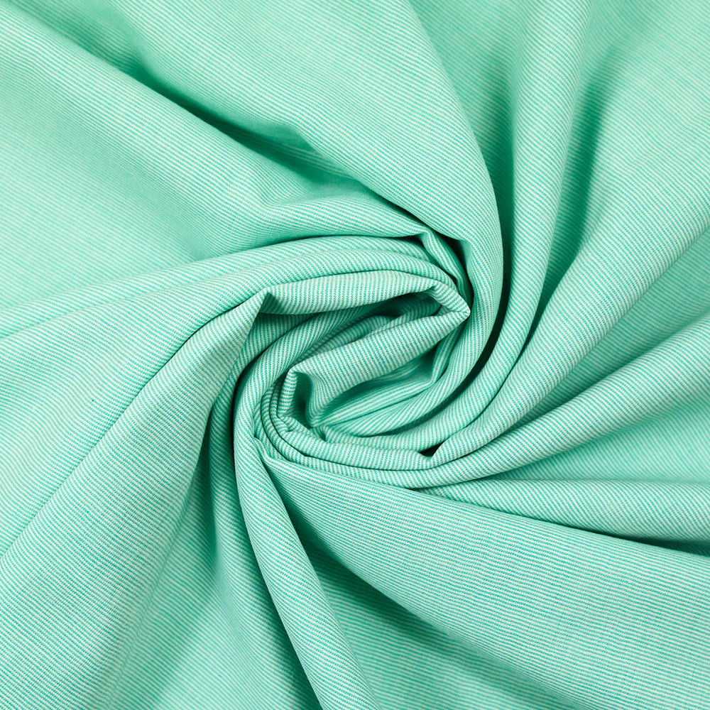 Voile de coton tissé-teint Abbie rayure blanche et menthe - Image 2