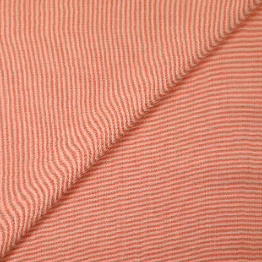 Voile de coton tissé-teint Abbie rayure blanche et orange