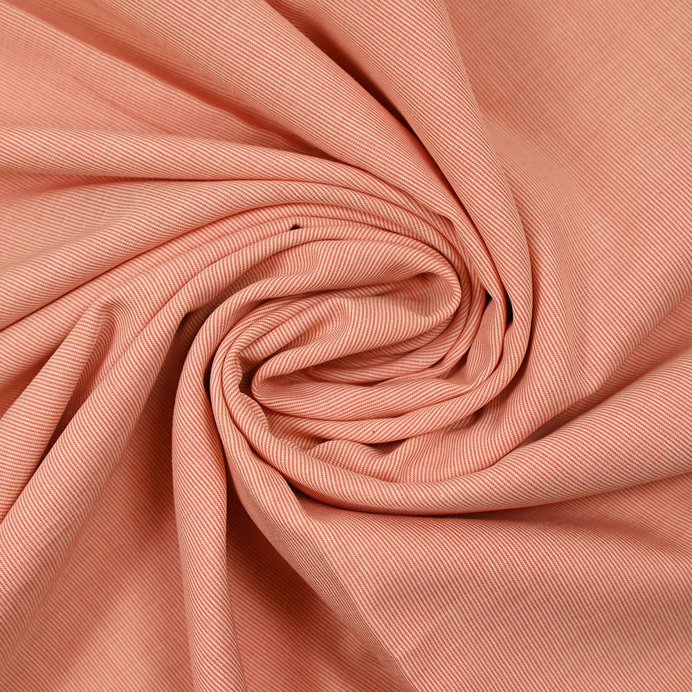 Voile de coton tissé-teint Abbie rayure blanche et orange - Image 2
