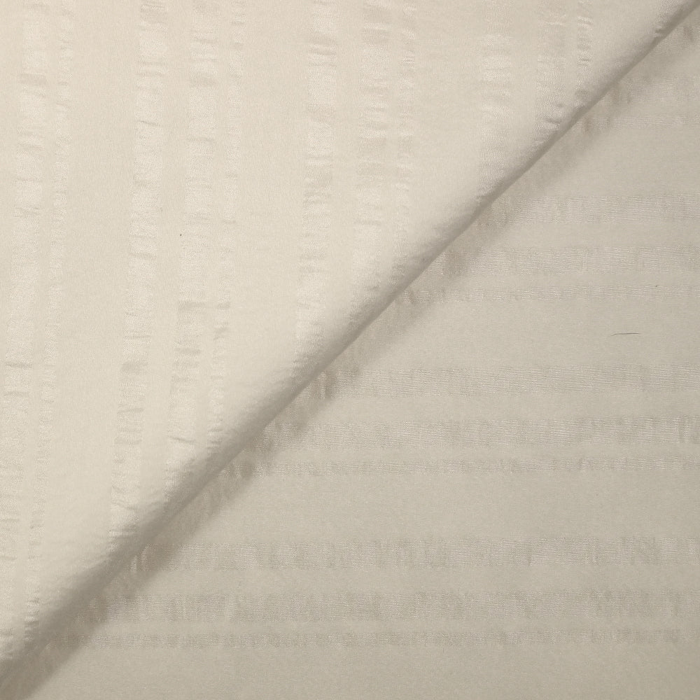 Voile de soie à bandes satin blanc cassé - Image 6