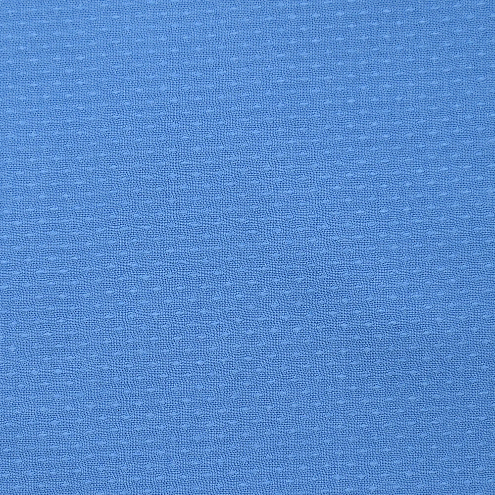 Voile de viscose jacquard satiné Sana bleu bleuet - Image 4