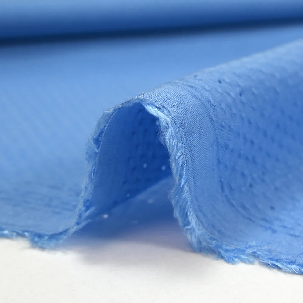 Voile de viscose jacquard satiné Sana bleu bleuet - Image 6
