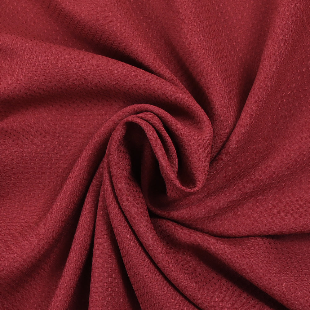 Voile de viscose jacquard satiné Sana bordeaux - Image 2