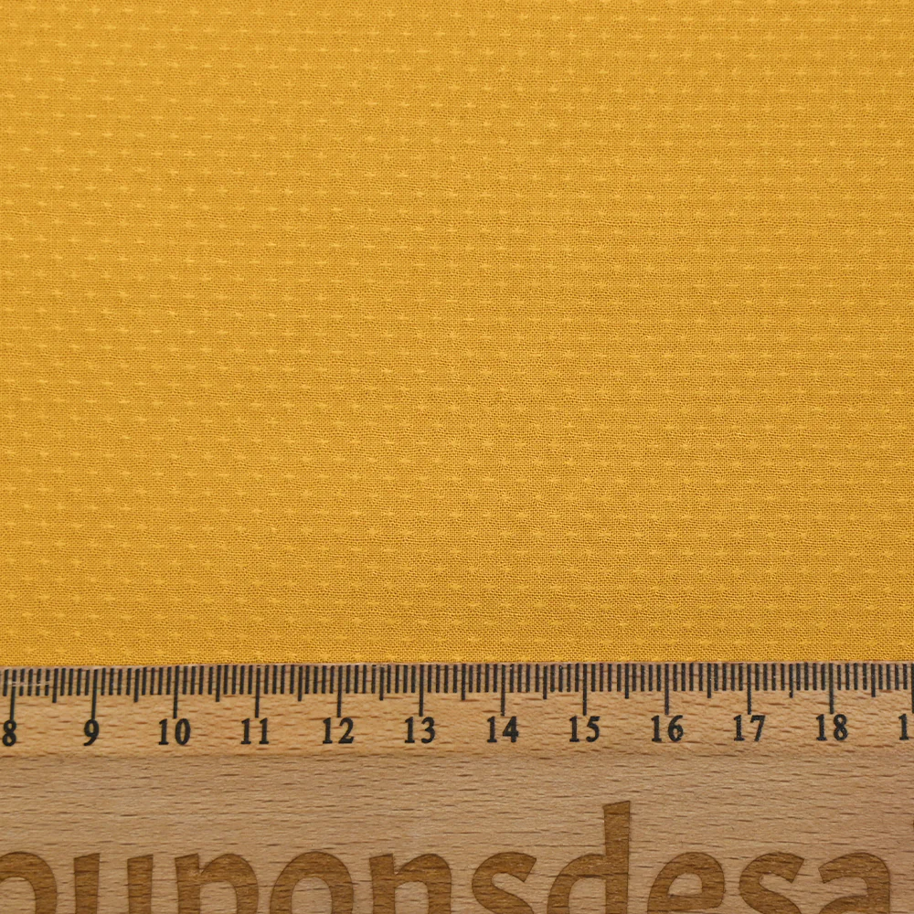 Voile de viscose jacquard satiné Sana jaune - Image 3