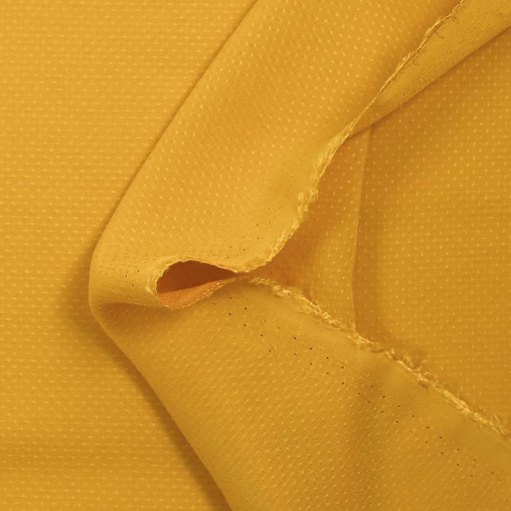 Voile de viscose jacquard satiné Sana jaune - Image 5