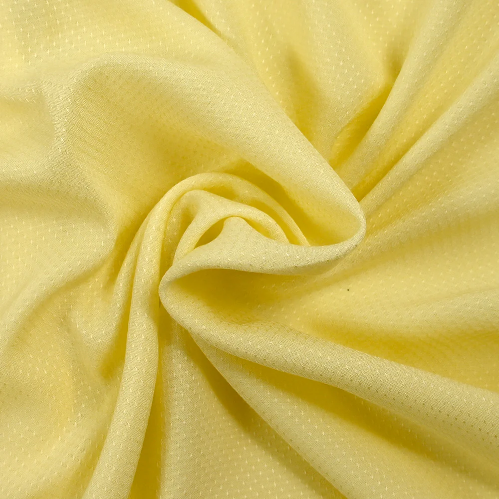 Voile de viscose jacquard satiné Sana jaune beurre - Image 2