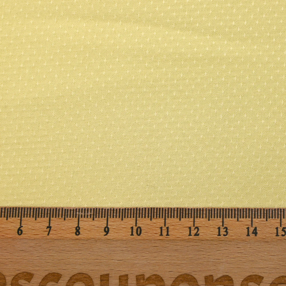 Voile de viscose jacquard satiné Sana jaune beurre - Image 3