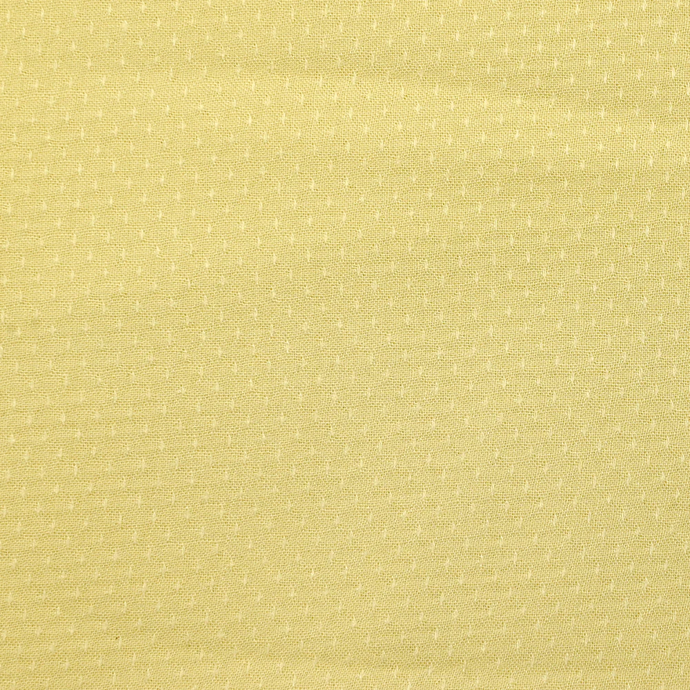 Voile de viscose jacquard satiné Sana jaune beurre - Image 4