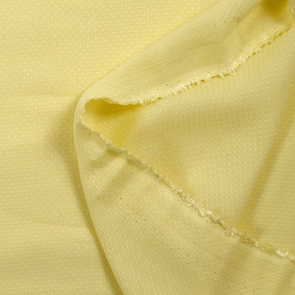 Voile de viscose jacquard satiné Sana jaune beurre - Image 5